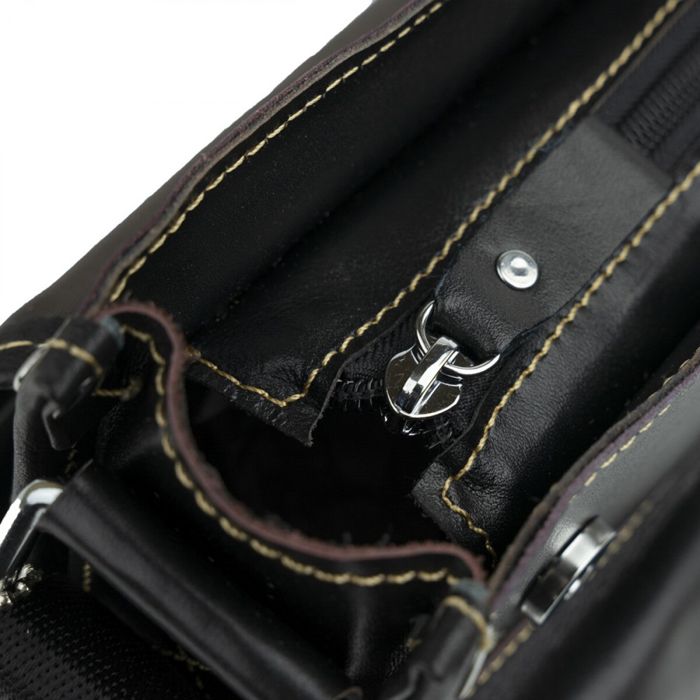 Чоловіча сумка через плече з натуральної шкіри чорна Vintage Чоловіча сумка через плече з натуральної шкіри чорна Vintage