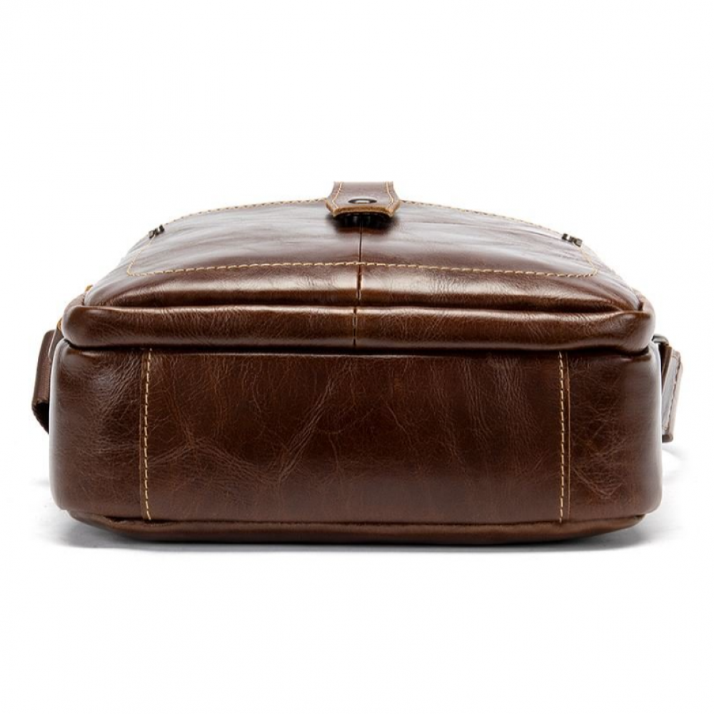 Мужская сумка базовая из натуральной кожи коричневая Vintage