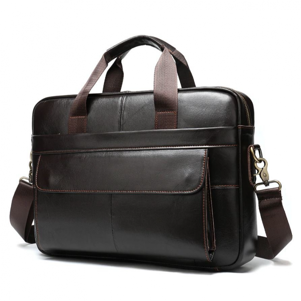 Чоловічий портфель з натуральної шкіри рудий темний Vintage Чоловічий портфель з натуральної шкіри рудий темний Vintage