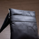 Мужская сумка через плечо из натуральной кожи черная Vintage