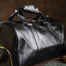 Дорожная сумка из натуральной кожи черная Vintage