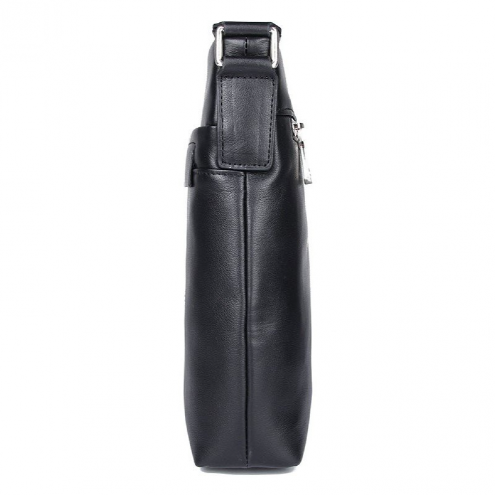 Чоловіча сумка через плече з натуральної шкіри чорна Vintage