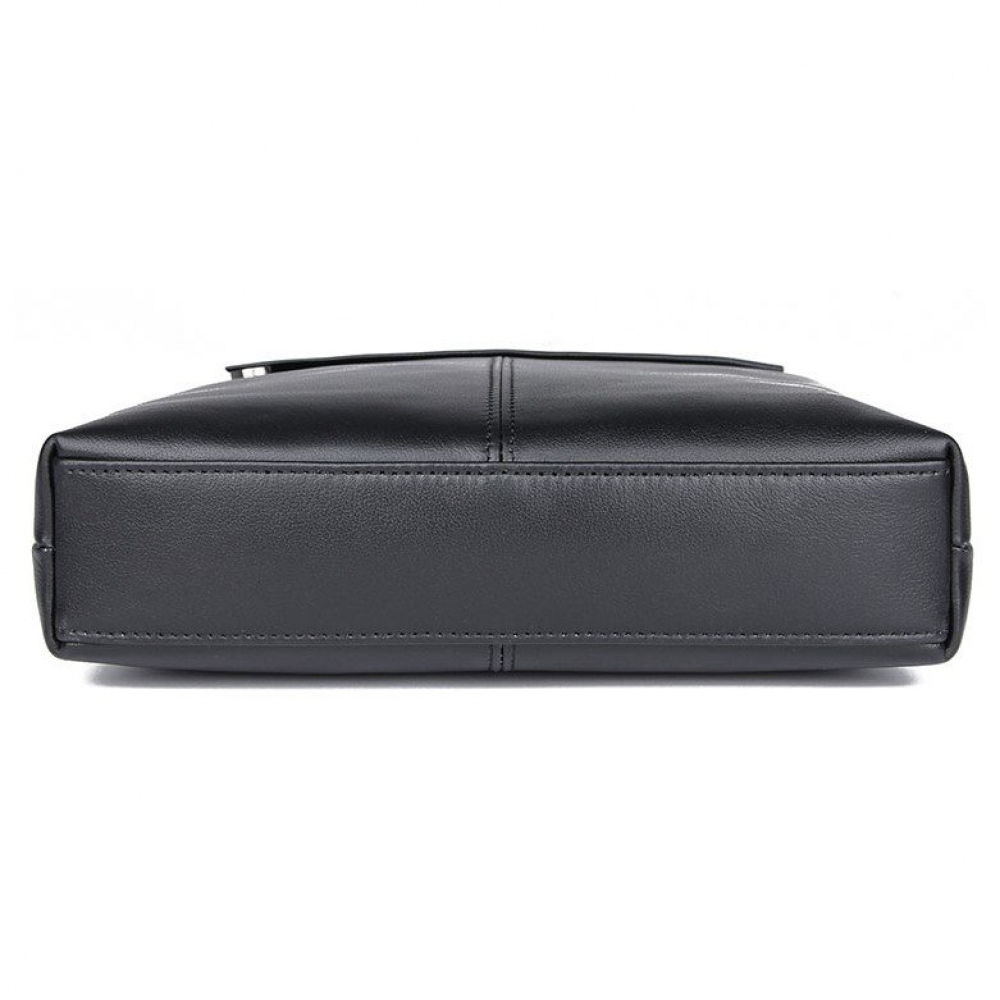 Чоловіча сумка через плече з натуральної шкіри чорна Vintage