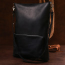 Жіноча сумка шопер з натуральної шкіри чорна вінтаж Shvigel