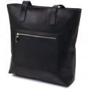 Женская сумка шоппер из натуральной кожи черная винтаж Shvigel