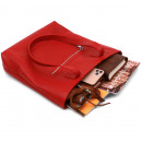 Жіноча сумка шоппер з натуральної шкіри червона фактурна Shvigel