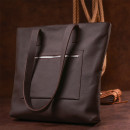 Жіноча сумка шоппер з натуральної шкіри руда темна фактурна Shvigel