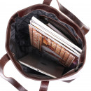 Жіноча сумка шоппер з натуральної шкіри шоколад гладка Shvigel