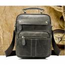 Мужская сумка базовая из натуральной кожи серая Vintage