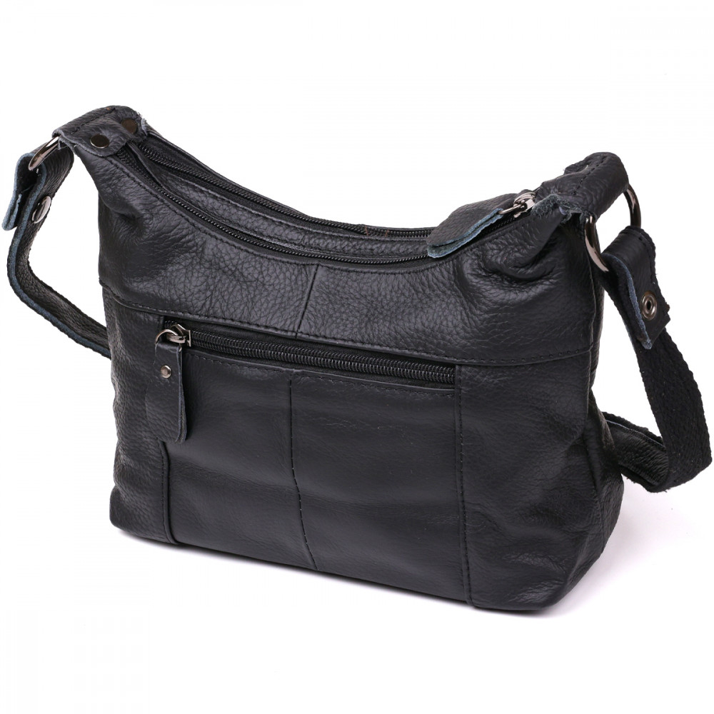 Женская сумка базовая из натуральной кожи черная Vintage