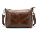 Женская сумка через плечо из натуральной кожи коричневая Vintage