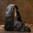 Чоловіча сумка через плече з натуральної шкіри чорна Vintage