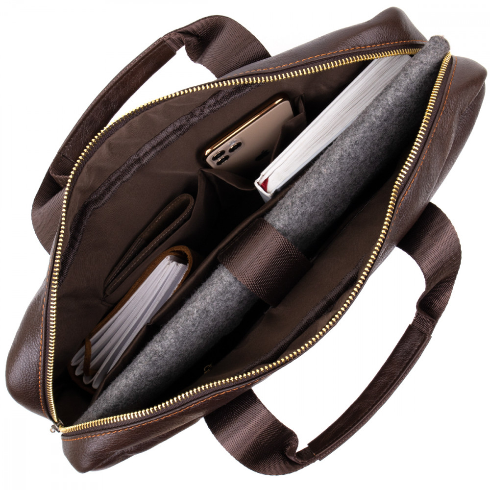 Чоловічий портфель з натуральної шкіри рудий темний Vintage Чоловічий портфель з натуральної шкіри рудий темний Vintage