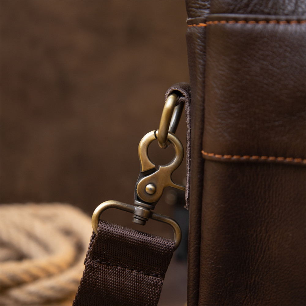 Чоловічий портфель з натуральної шкіри рудий темний Vintage Чоловічий портфель з натуральної шкіри рудий темний Vintage