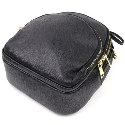 Жіноча сумка рюкзак з натуральної шкіри чорна Vintage