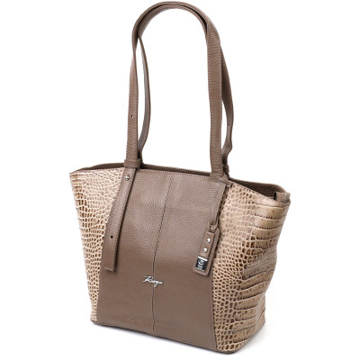 Женская сумка базовая из натуральной кожи бежевая Karya