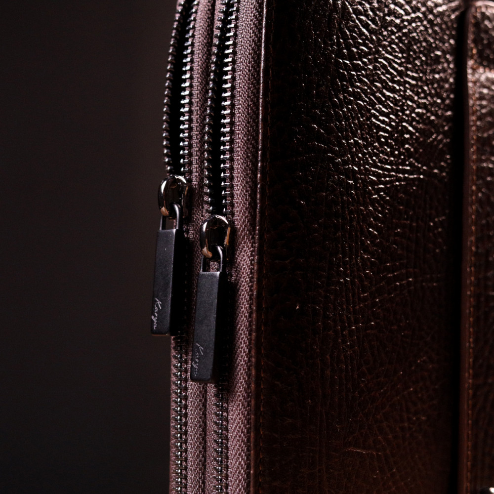 Мужской клатч из натуральной кожи коричневый Karya