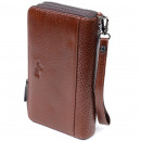 Мужской клатч из натуральной кожи рыжий Karya