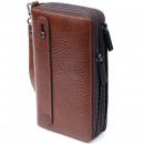 Мужской клатч из натуральной кожи рыжий Karya