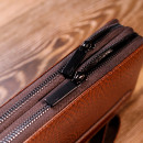 Мужской клатч из натуральной кожи рыжий Karya