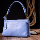 Женская сумка через плечо (клатч) из натуральной кожи голубая Karya