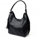 Женская сумка базовая из натуральной кожи черная Karya