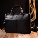 Мужской портфель из натуральной кожи черный Karya