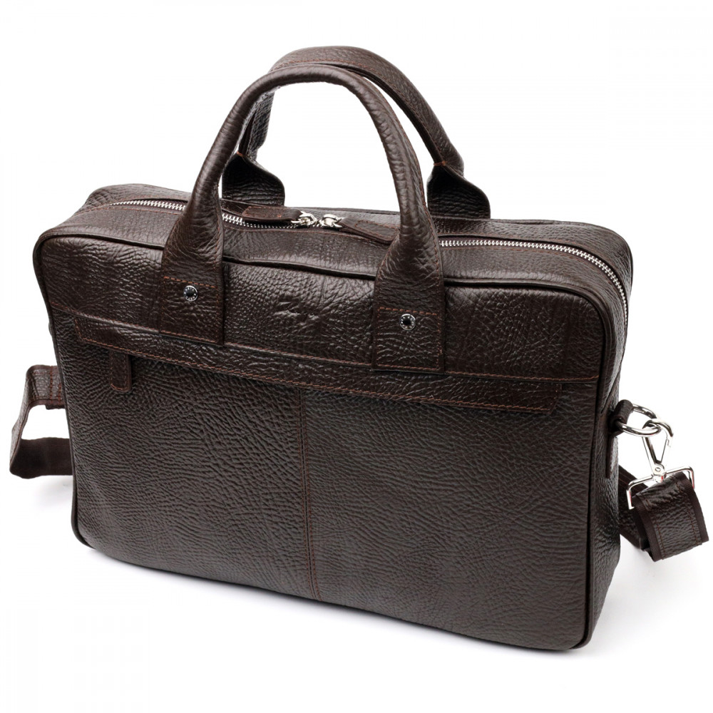 Мужской портфель из натуральной кожи коричневый Karya