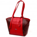 Женская сумка базовая из натуральной кожи красная Karya