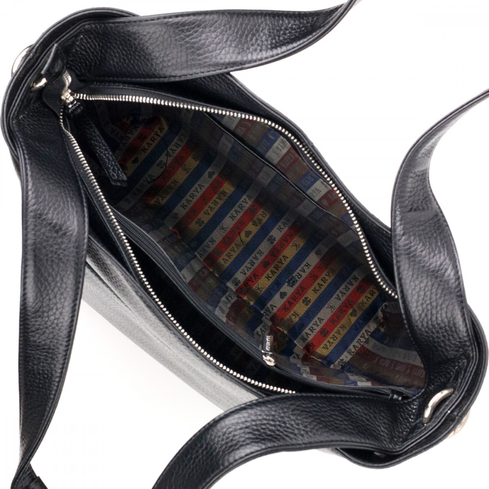 Жіноча сумка базова з натуральної шкіри чорна Karya