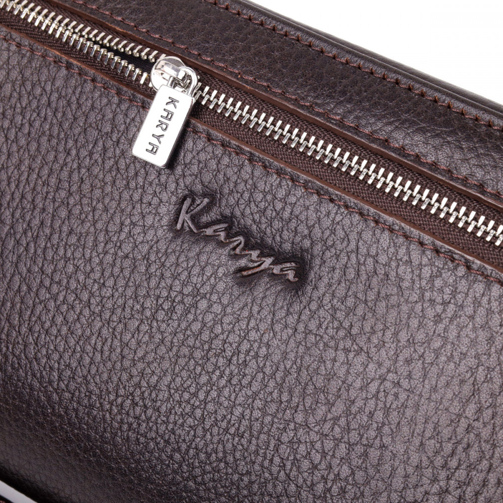 Чоловічий клатч з натуральної шкіри рудий темний Karya