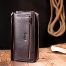 Чоловічий клатч з натуральної шкіри рудий темний Karya