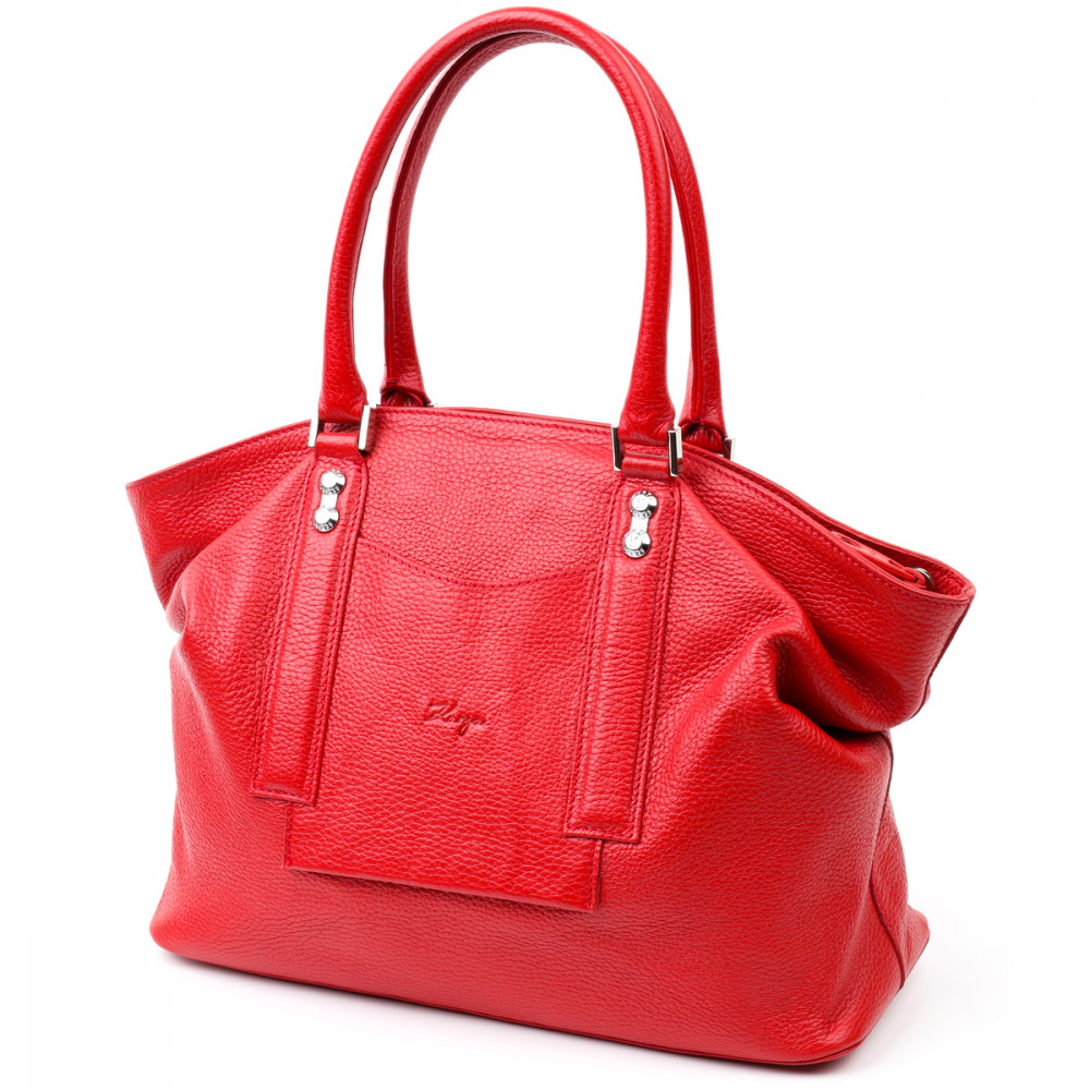 Жіноча сумка базова з натуральної шкіри червона Karya