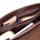 Мужской портфель из натуральной кожи коричневый Karya