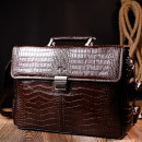 Мужской портфель из натуральной кожи коричневый Karya