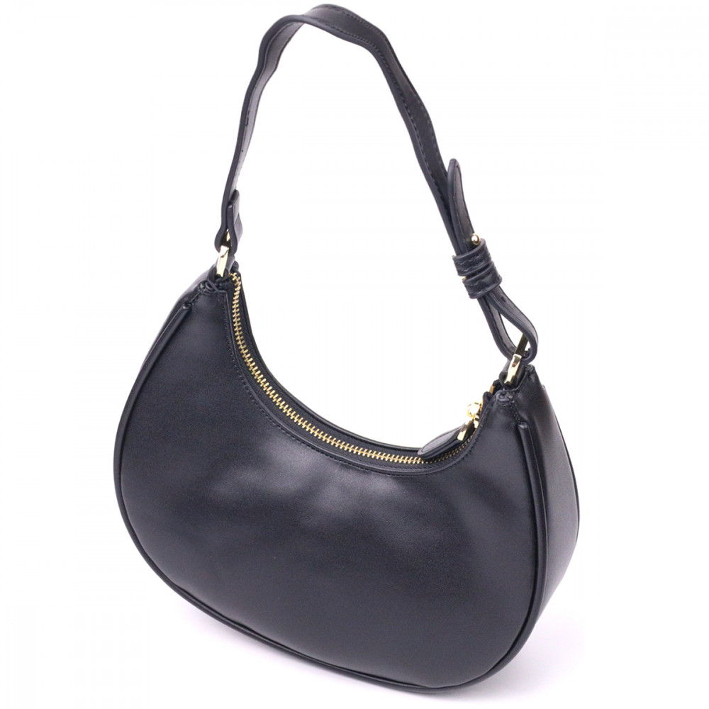 Жіноча сумка базова з натуральної шкіри чорна Vintage