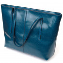 Жіноча сумка базова з натуральної шкіри блакитна Vintage
