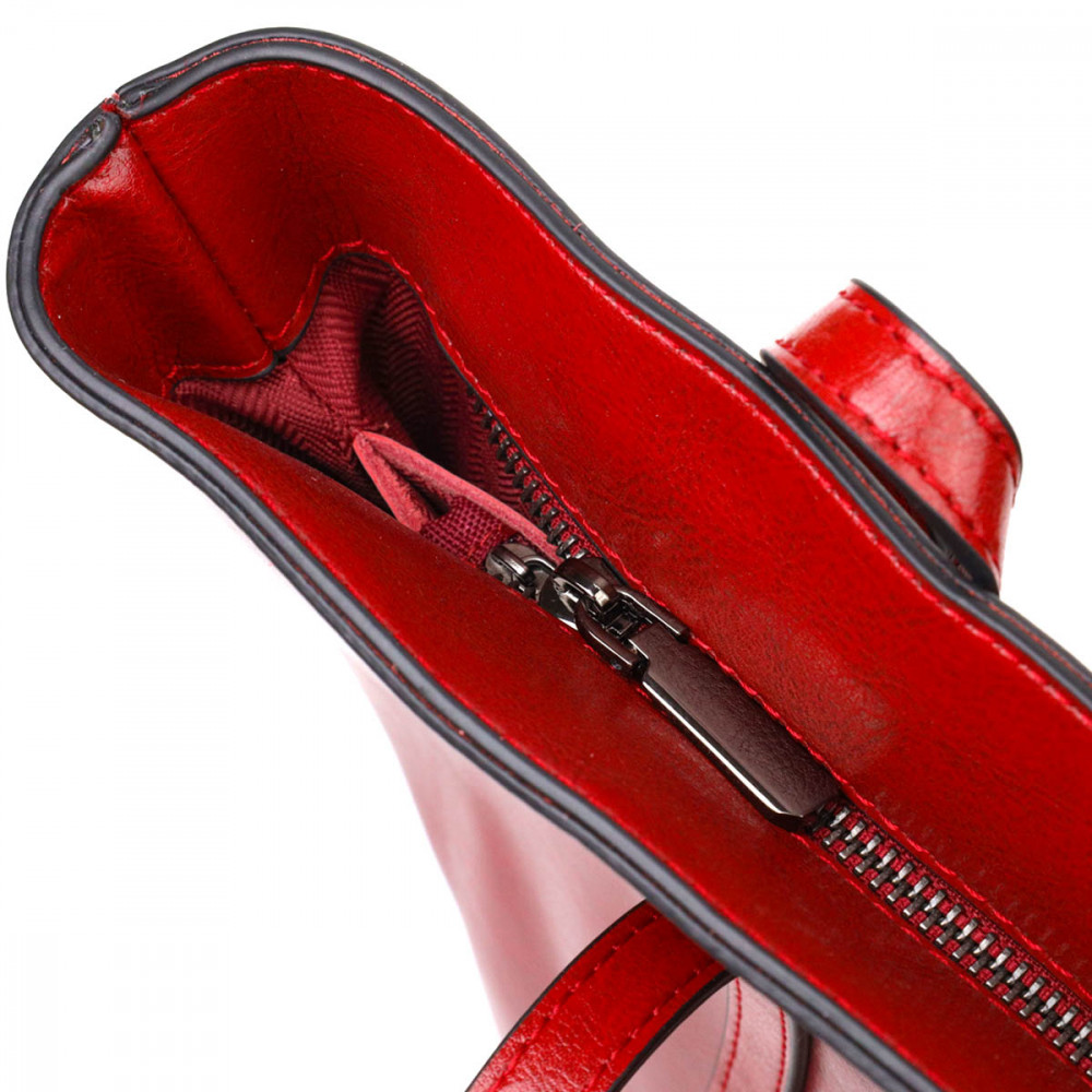 Жіноча сумка базова з натуральної шкіри червона Vintage