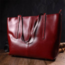 Женская сумка базовая из натуральной кожи красная Vintage