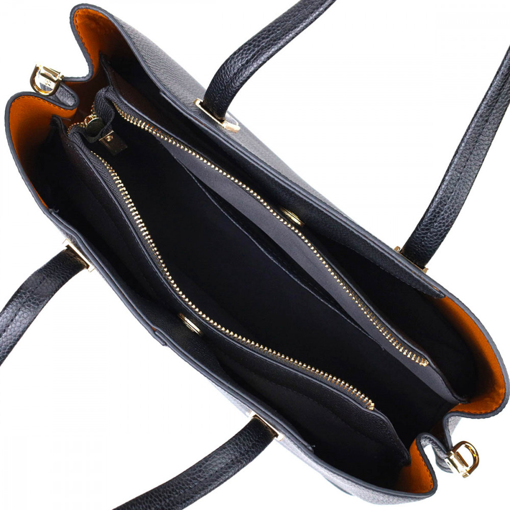 Жіноча сумка базова з натуральної шкіри чорна Vintage