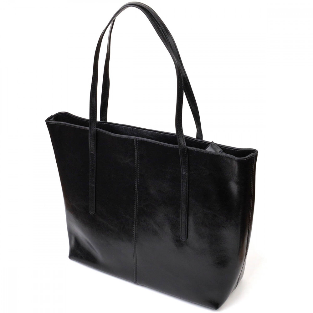 Женская сумка базовая из натуральной кожи черная Vintage