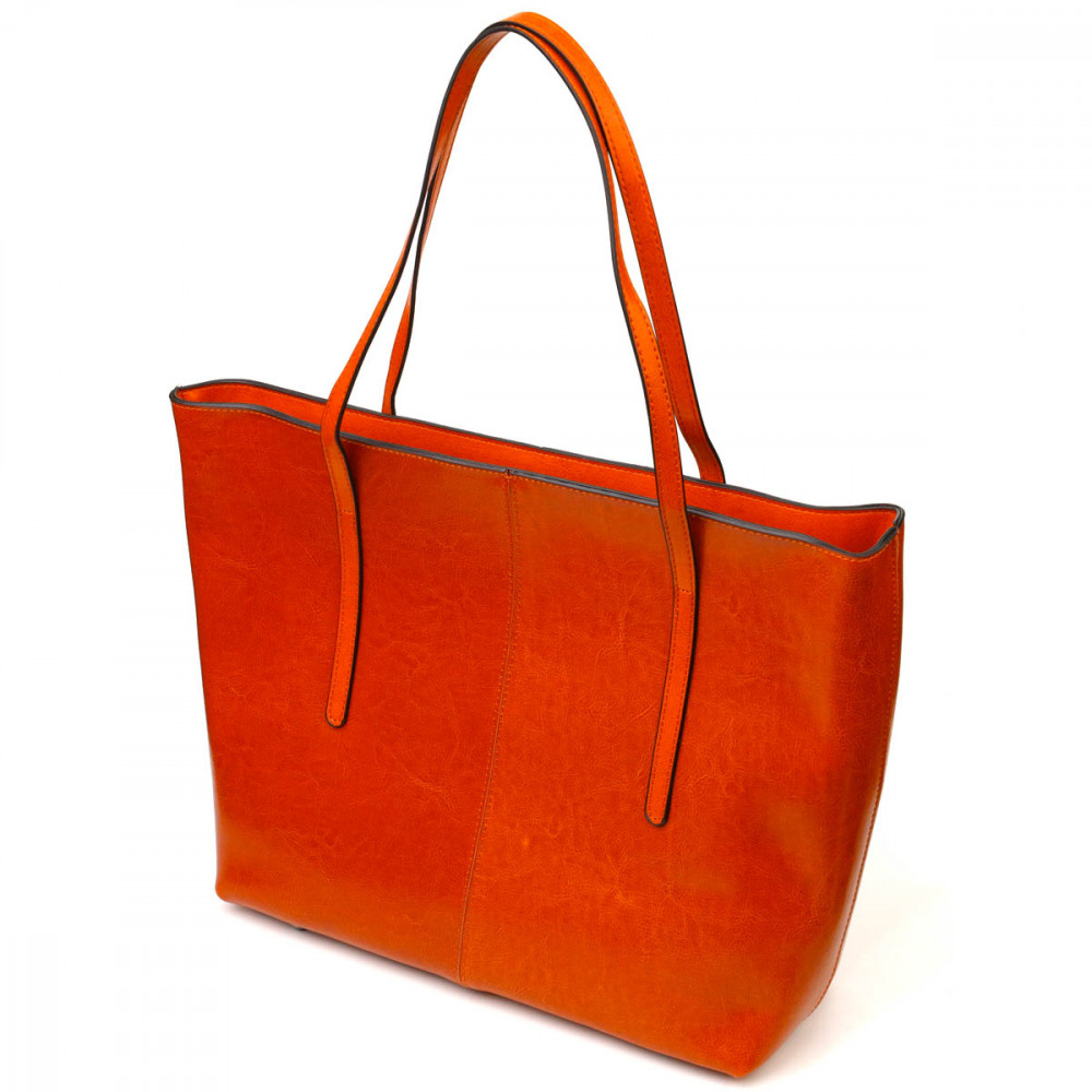 Жіноча сумка базова з натуральної шкіри руда Vintage