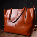 Женская сумка базовая из натуральной кожи рыжая Vintage