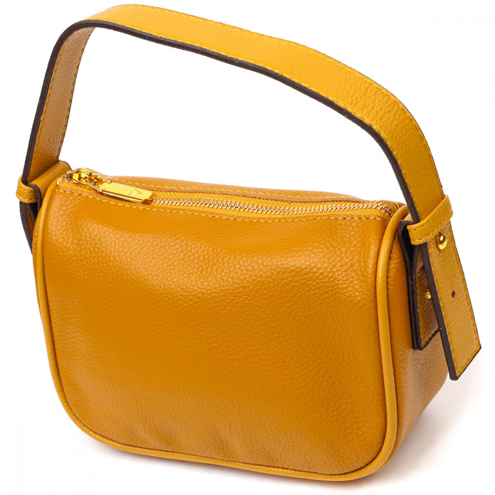 Жіноча сумка через плече з натуральної шкіри жовта Vintage