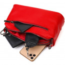 Женская сумка через плечо из натуральной кожи красная Vintage