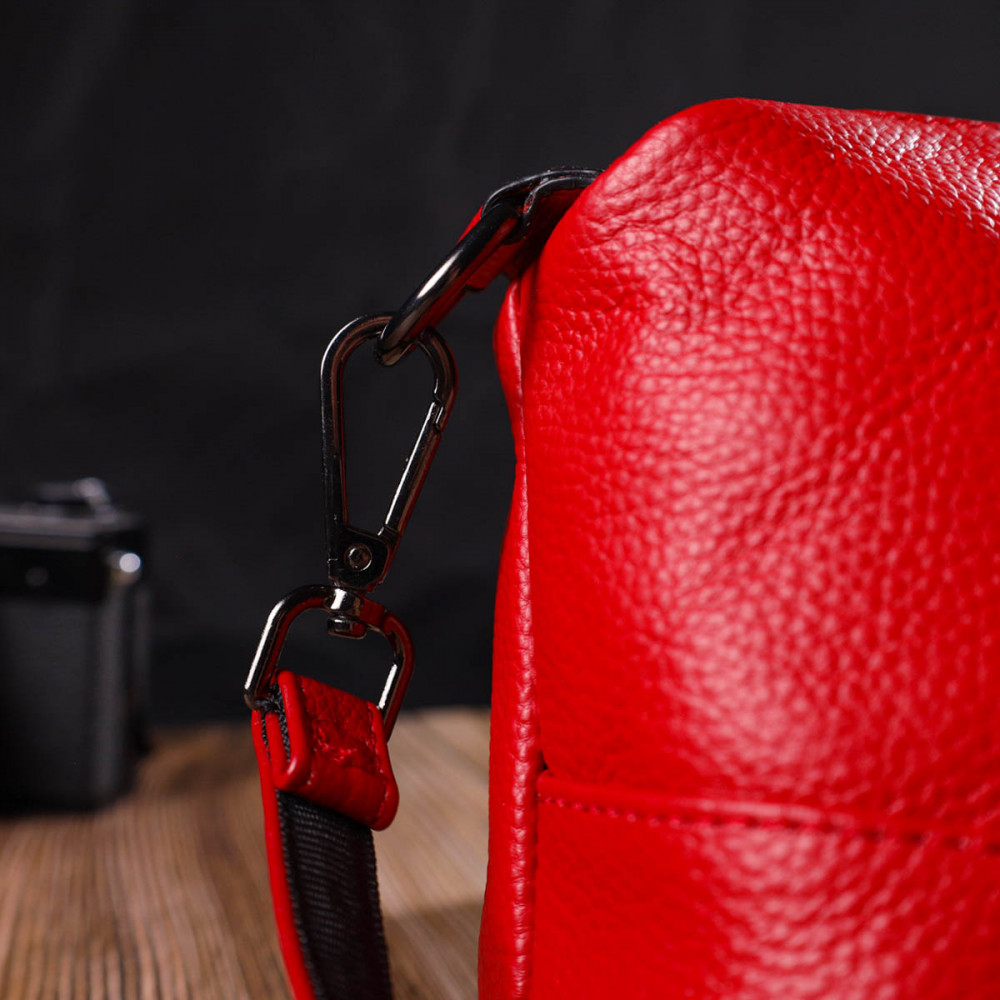 Жіноча сумка через плече з натуральної шкіри червона Vintage