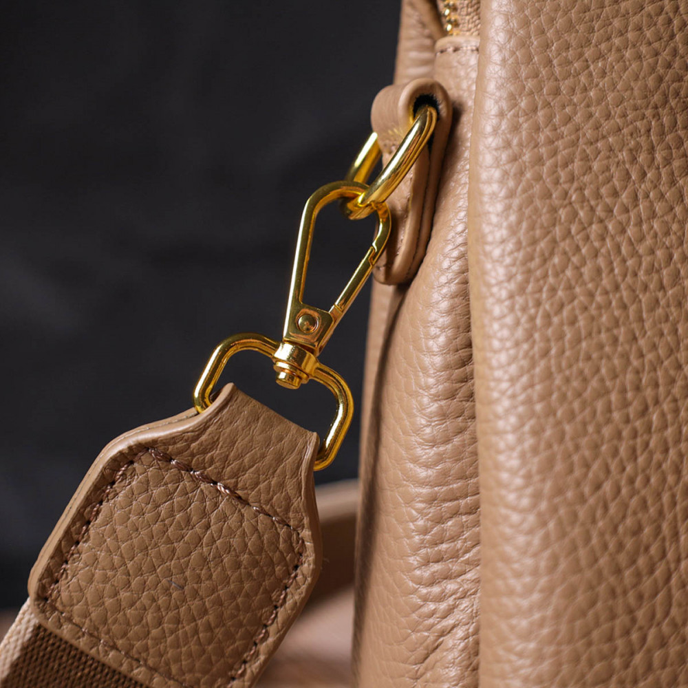 Жіноча сумка через плече з натуральної шкіри бежева Vintage