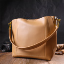Женская сумка базовая из натуральной кожи бежевая Vintage