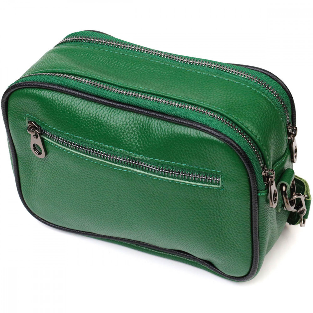 Жіноча сумка через плече з натуральної шкіри зелена Vintage