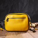 Женская сумка через плечо из натуральной кожи желтая Vintage